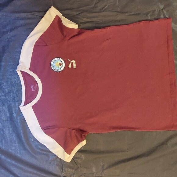 MAN CITY Heritage T7 Tee PUMA Maroon New Without Tags Size L - Picture 4 of 11